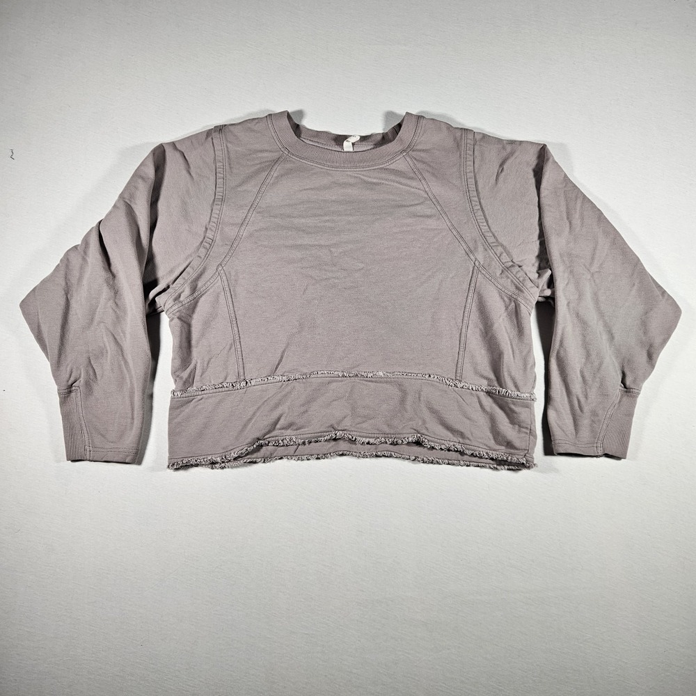 Free People Movement Where the Wind Blows Cropped Oversized Sweater M‎ Fringe